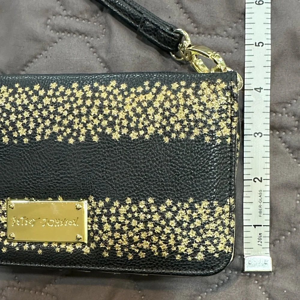 Betsey Johnson Wallet - Black With Gold Stars